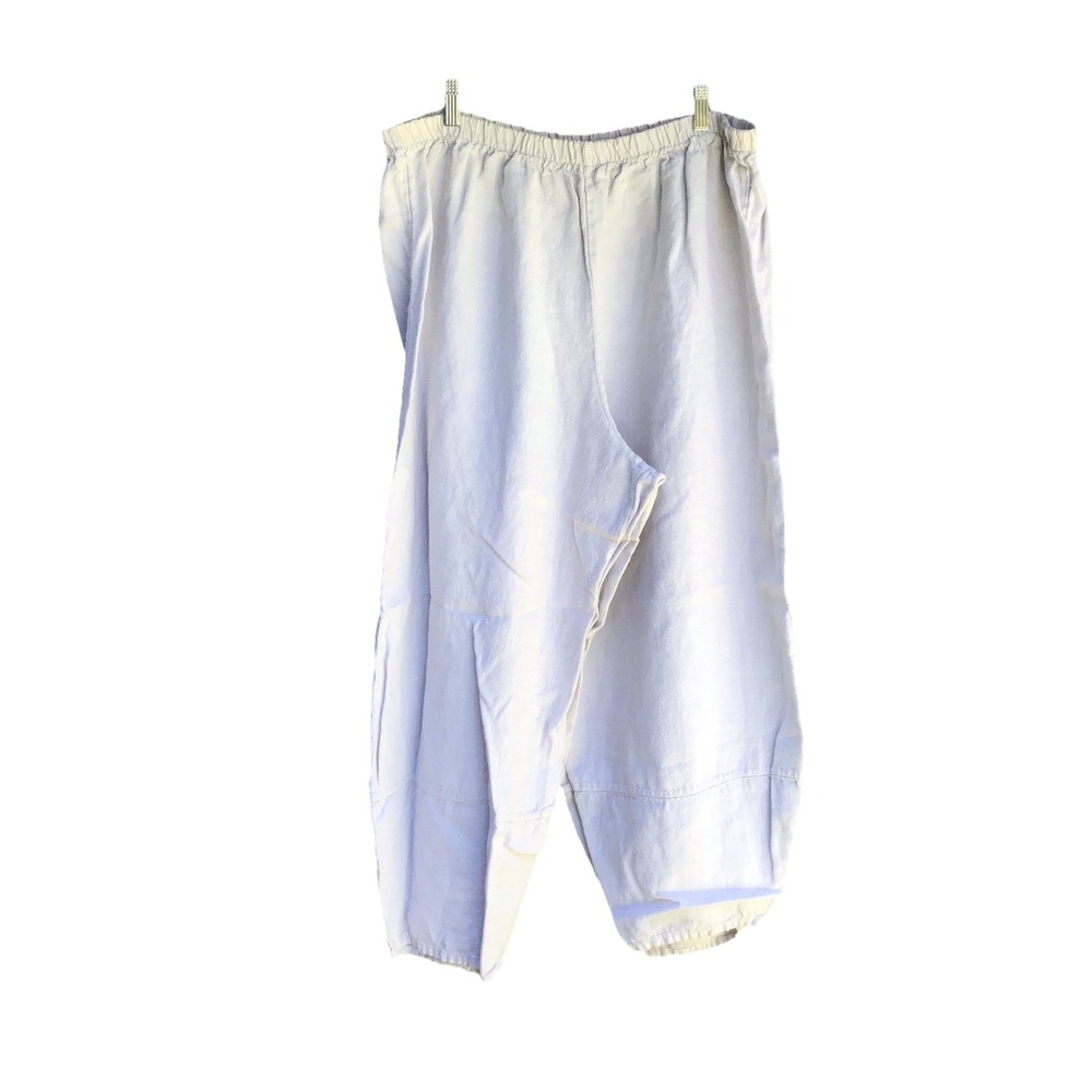 Bryn Walker Light Gray/Very Subtle Lavender Harem/Balloon Style Linen Pants